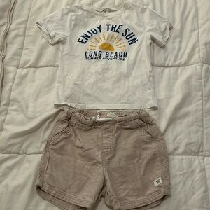 H&M Outfit Tee and linen like shorts 100%Cotton lightly used